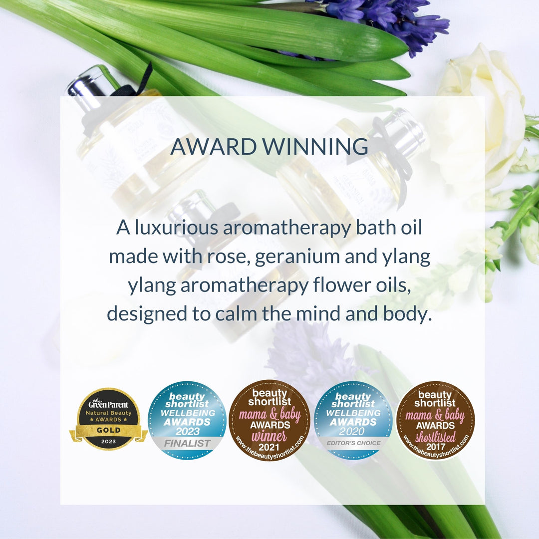 Aromatherapy Bath Oil with Calming Rose & Ylang Ylang 50ml