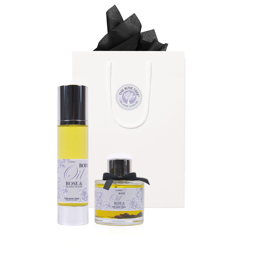 Calming Aromatherapy Bath Oil  & Body Oil Gift Set